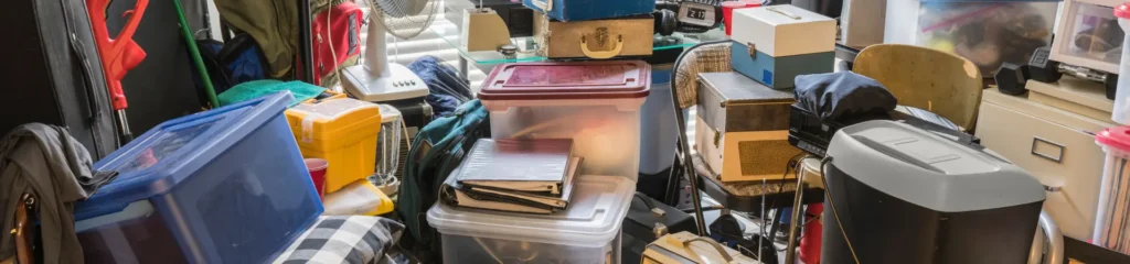 Junk Stacked High in Residential Home